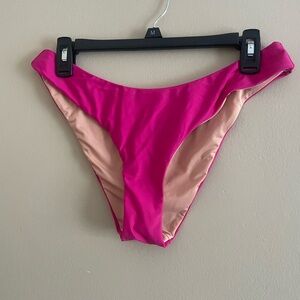 J. Crew Pink Curved Waist Cheeky Bikini Bottom